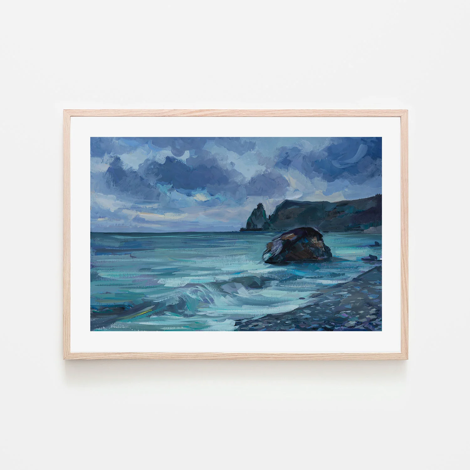 The Coast At Night , Hand-painted Canvas - Image 6