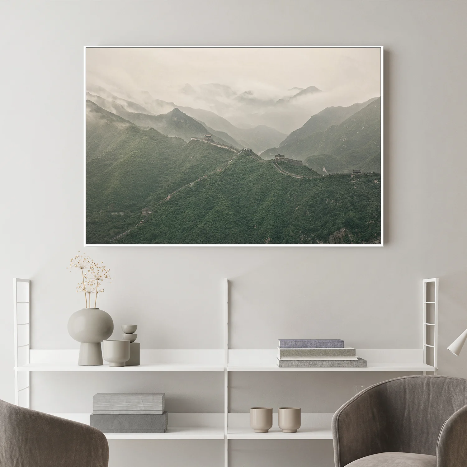The Great Wall of China and Mountains on a Foggy Day, Venerate - Image 2