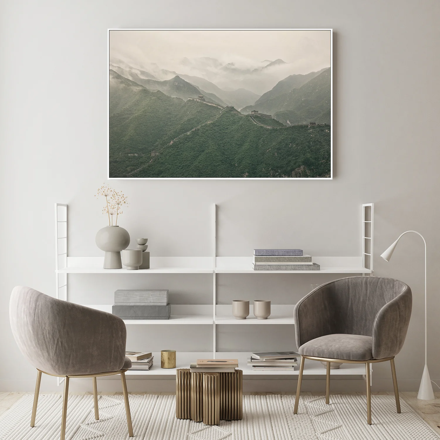 The Great Wall of China and Mountains on a Foggy Day, Venerate - Image 8
