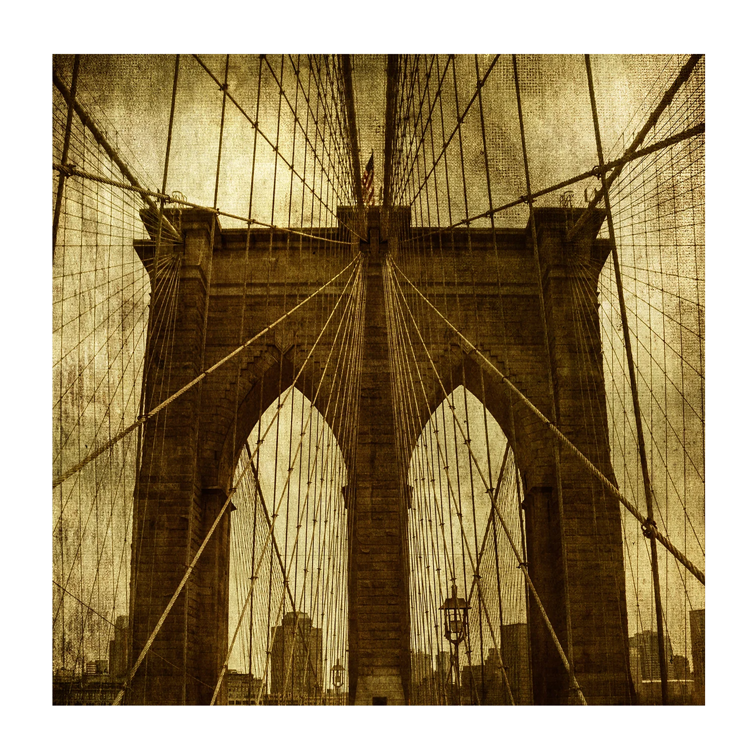 The Ropes and Architecture of The Brooklyn Bridge in NYC, Industrial Spiders - Image 3