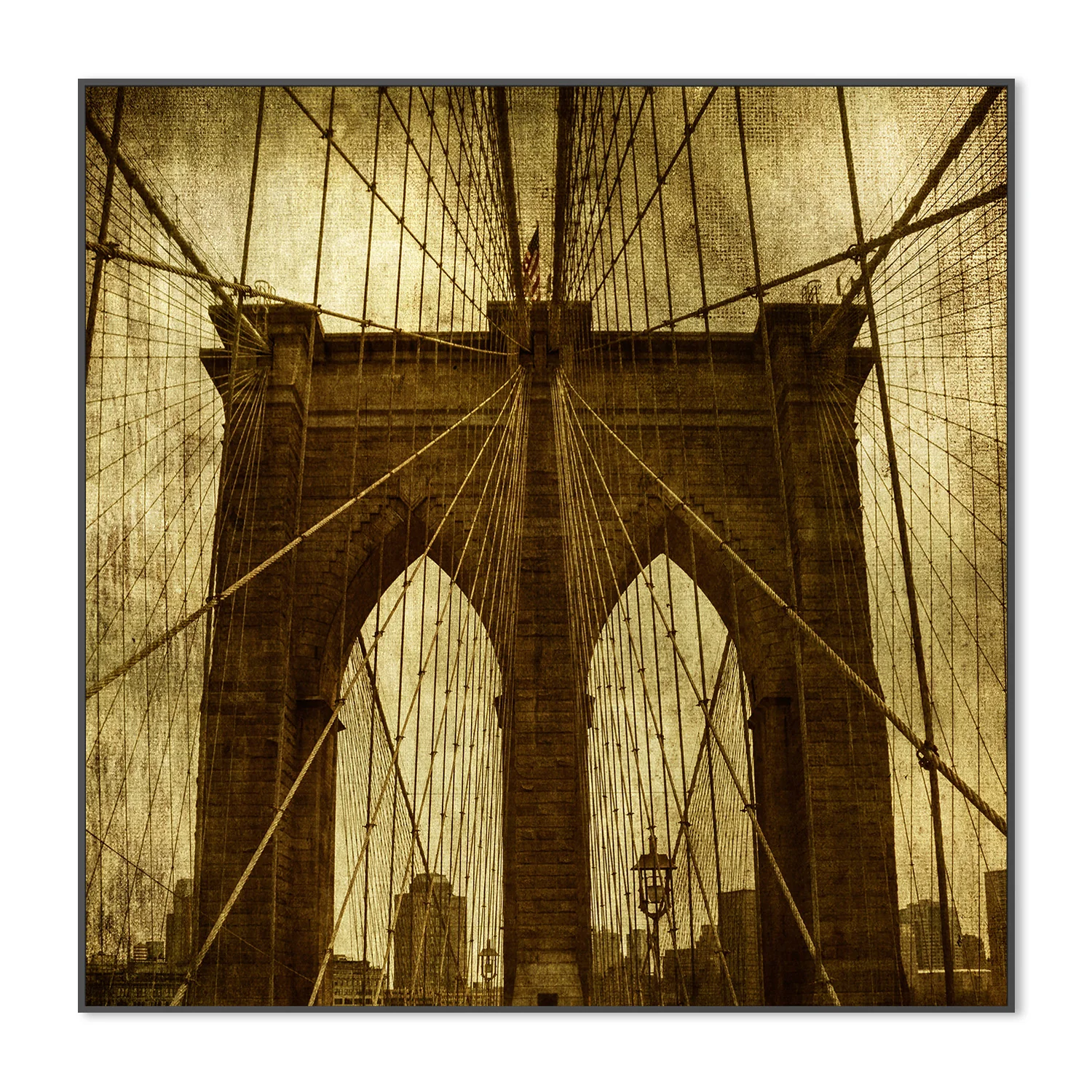 The Ropes and Architecture of The Brooklyn Bridge in NYC, Industrial Spiders - Image 4