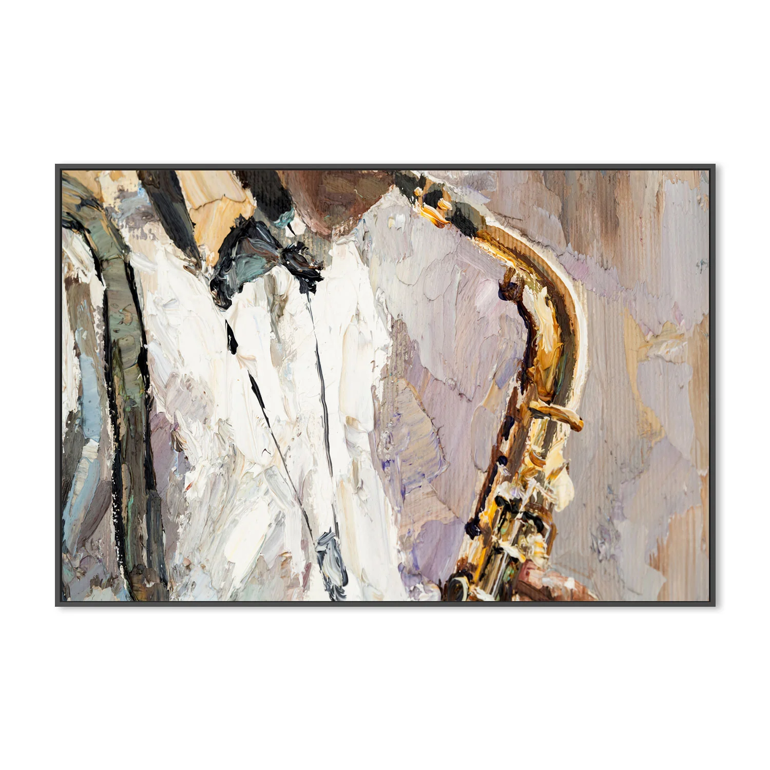The Saxophonist , Hand-Painted Canvas - Image 3