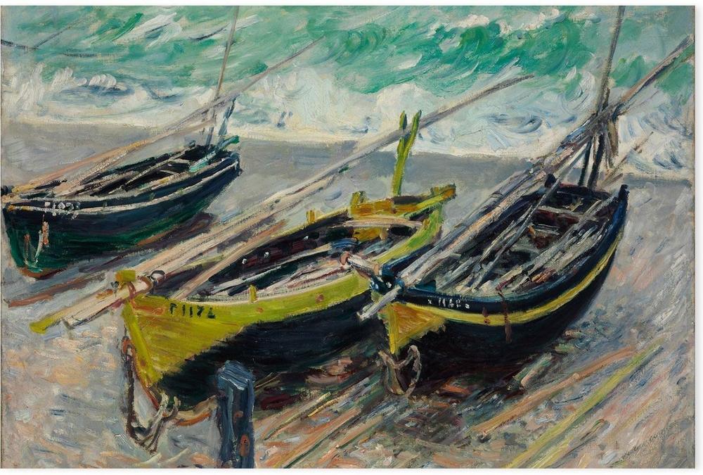 Three Fishing Boats 1886 , By Monet