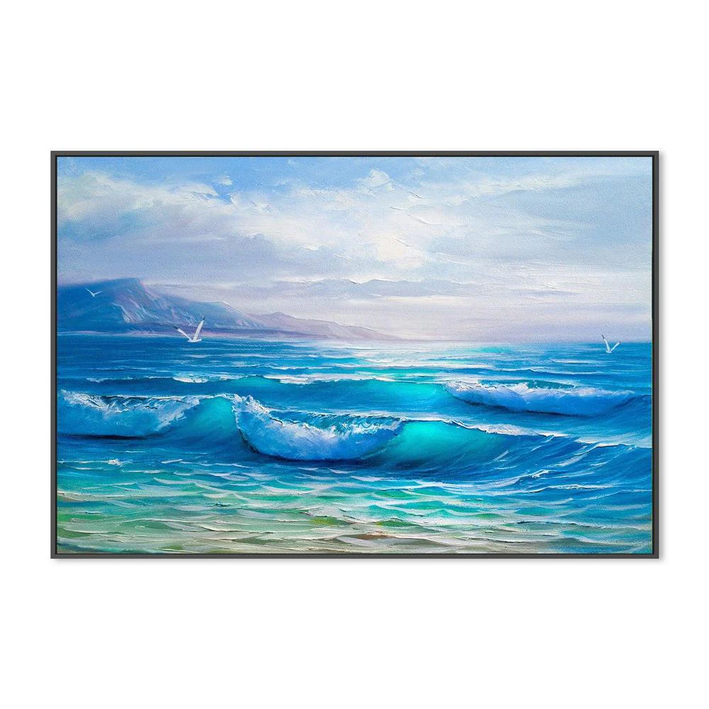 Tranquil Waves , Hand-painted Canvas - Image 3