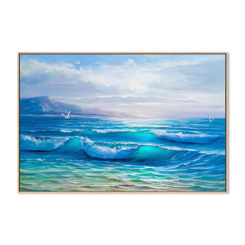 Tranquil Waves , Hand-painted Canvas - Image 4