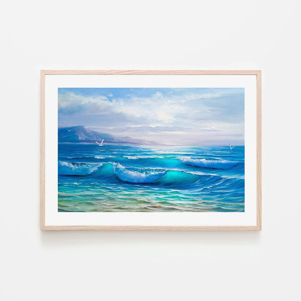 Tranquil Waves , Hand-painted Canvas - Image 6
