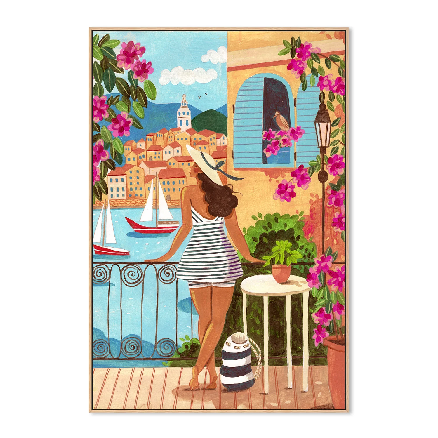 Travel poster woman in Saint-Tropez - Image 4