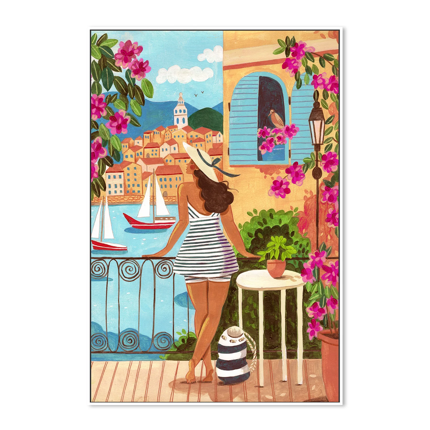 Travel poster woman in Saint-Tropez - Image 5
