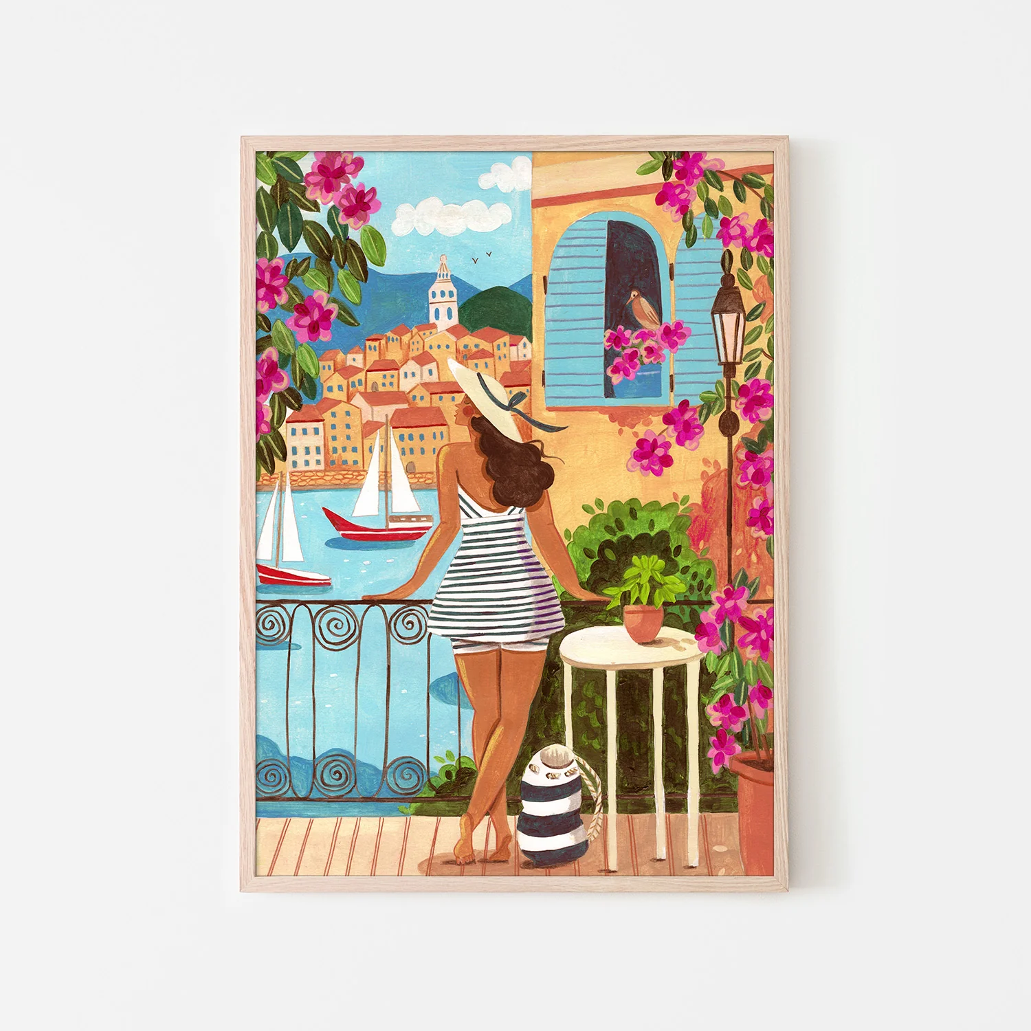 Travel poster woman in Saint-Tropez - Image 6