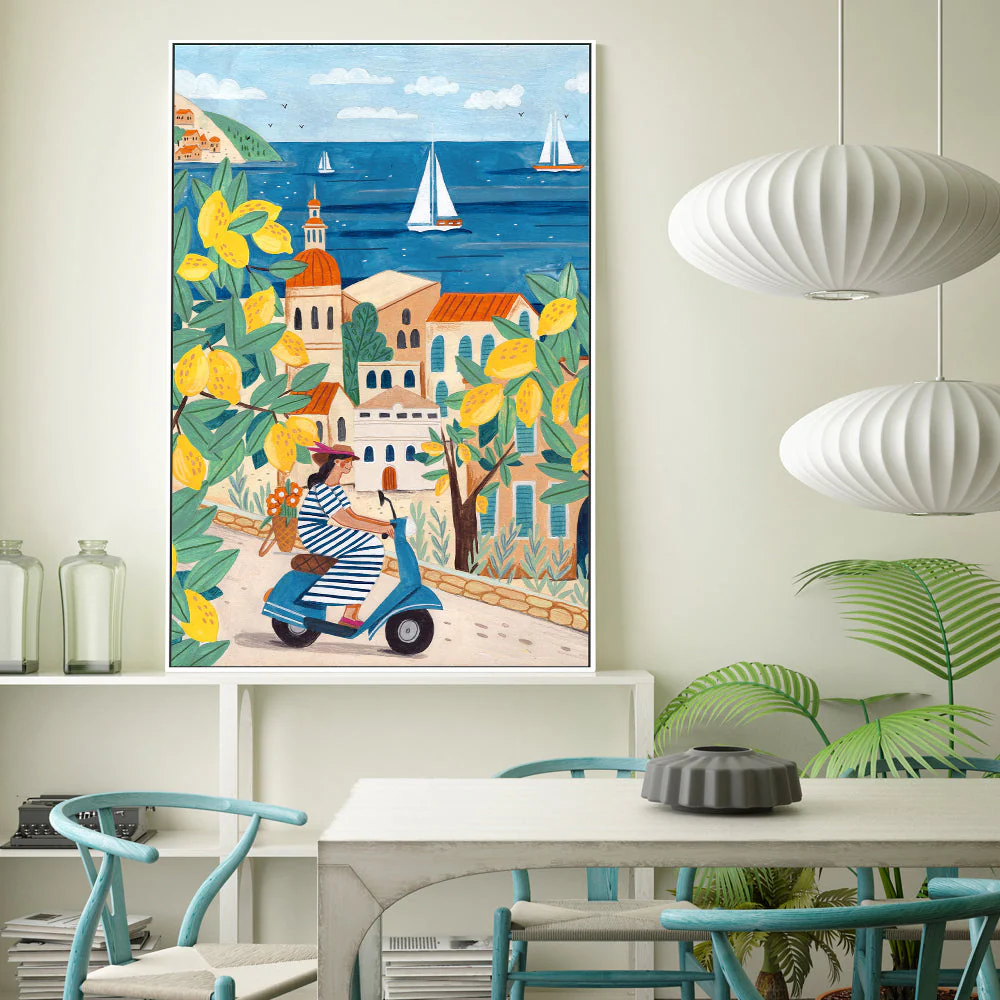 Travel Poster Woman On The Amalfi coast - Image 2