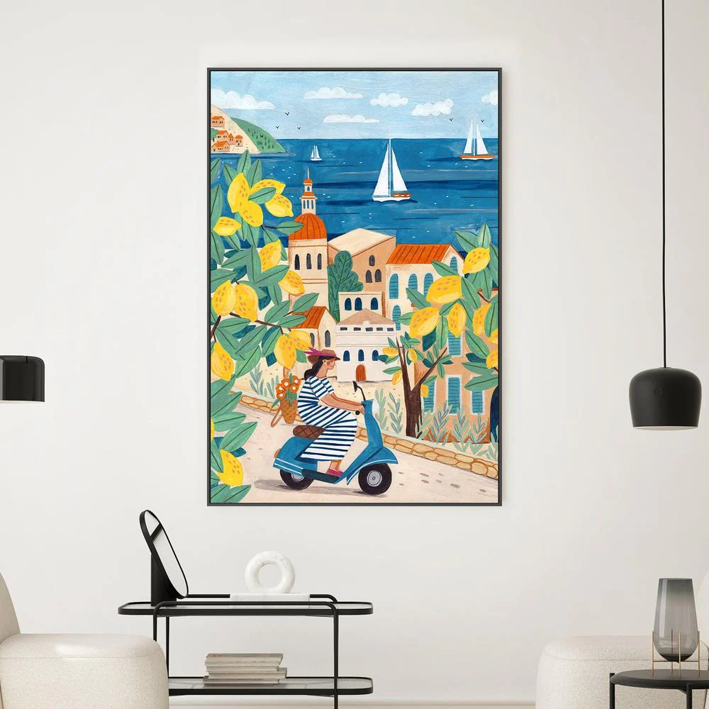 Travel poster woman on the Amalfi coast, Italy - Image 7