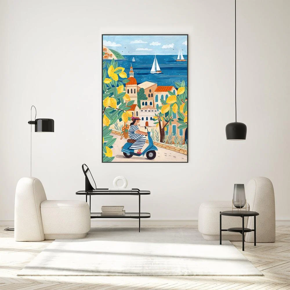 Travel poster woman on the Amalfi coast, Italy - Image 8