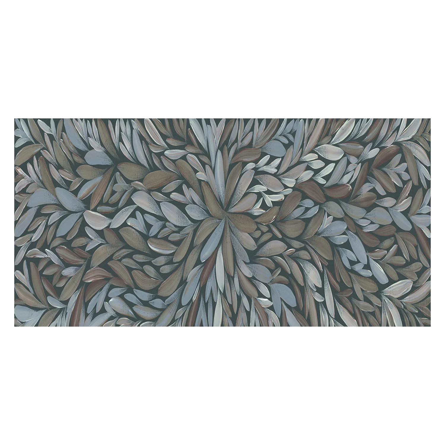 Tumbetin Baibaiye, Healing Leaves, Brown and Cream, Blue Tone - Image 3