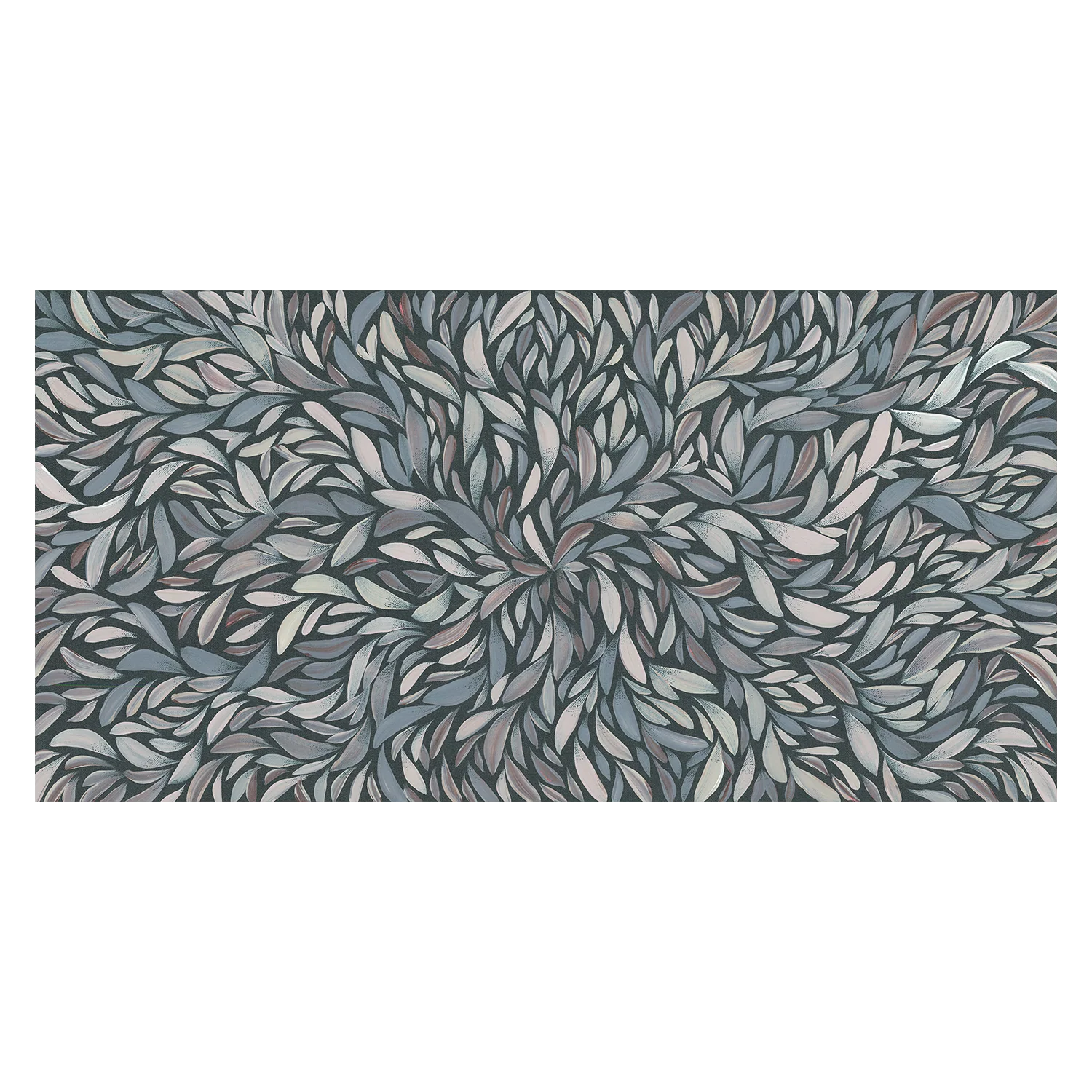 Tumbetin Baibaiye, Healing Leaves, Brown Cream and Grey, Blue Tone - Image 3