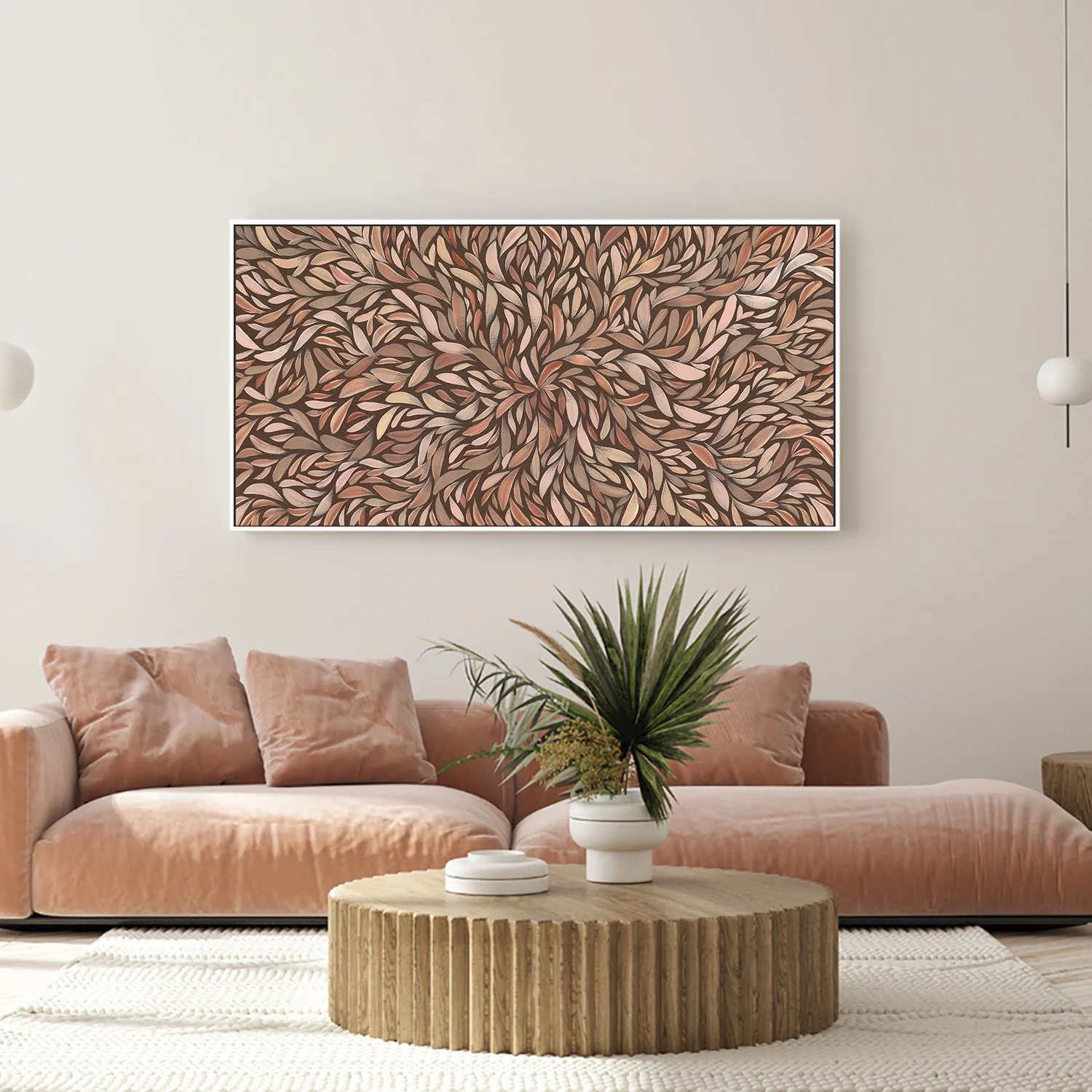 Tumbetin Baibaiye, Healing Leaves, Brown Cream and Grey, Mocha Tone - Image 2