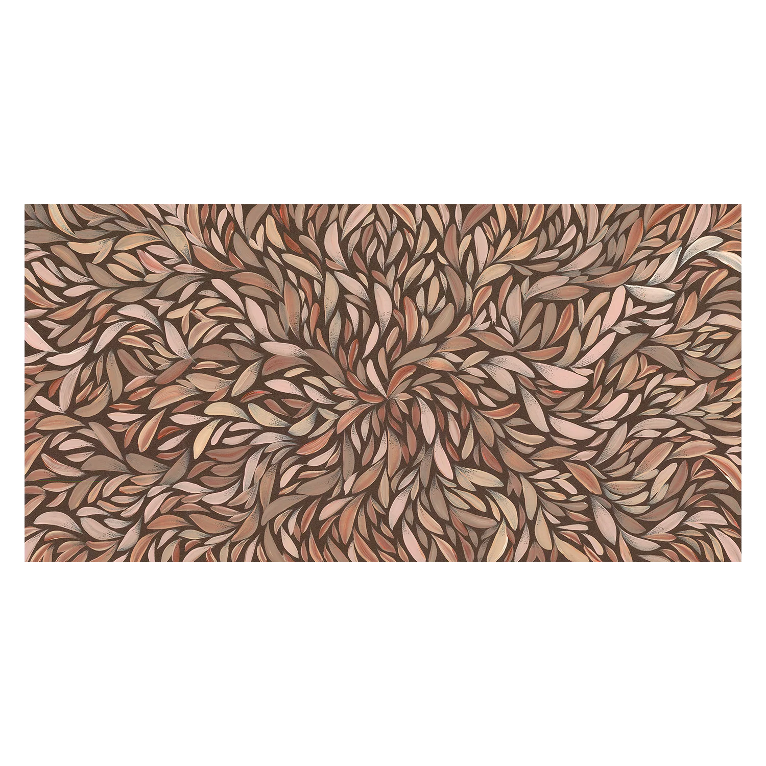 Tumbetin Baibaiye, Healing Leaves, Brown Cream and Grey, Mocha Tone - Image 3