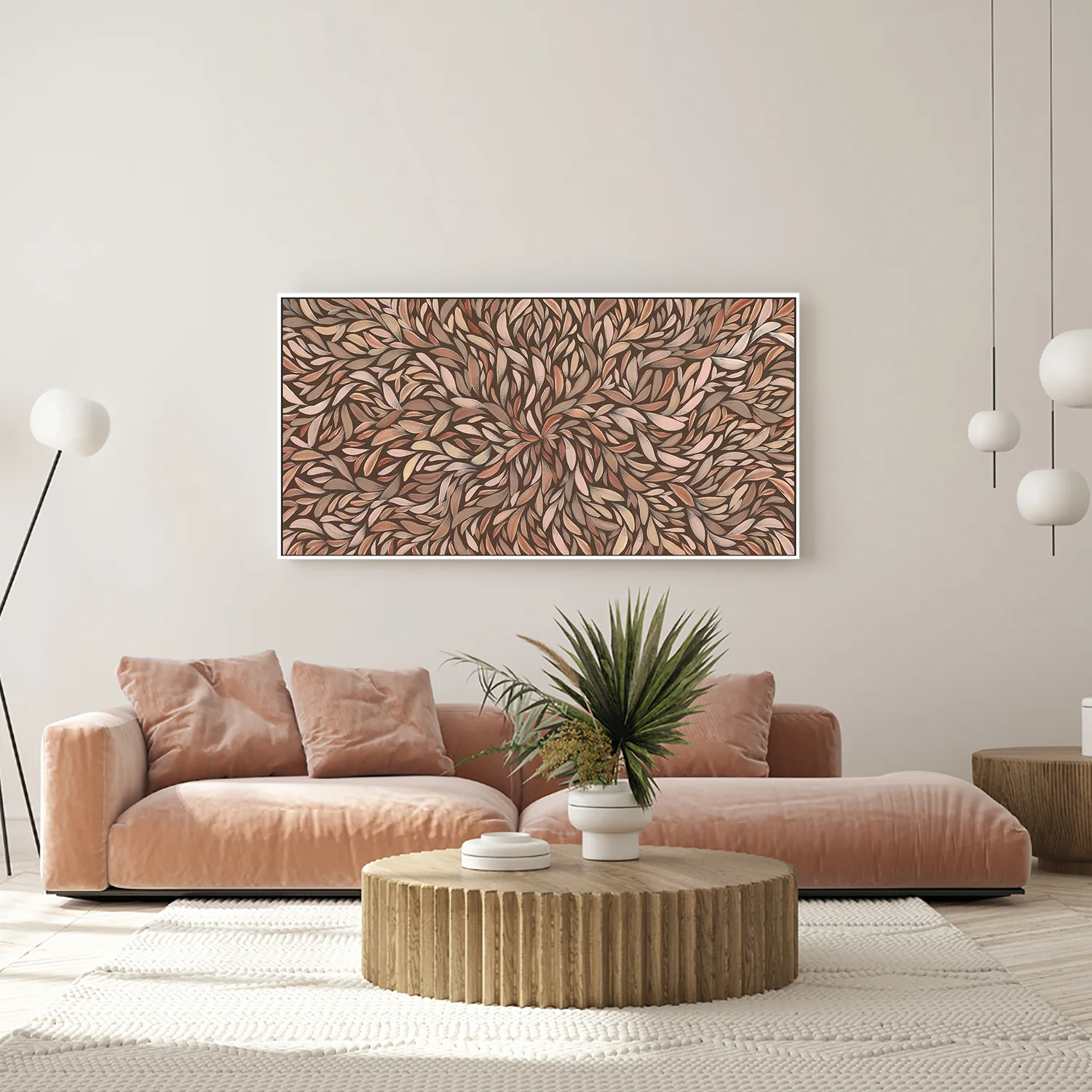 Tumbetin Baibaiye, Healing Leaves, Brown Cream and Grey, Mocha Tone - Image 8