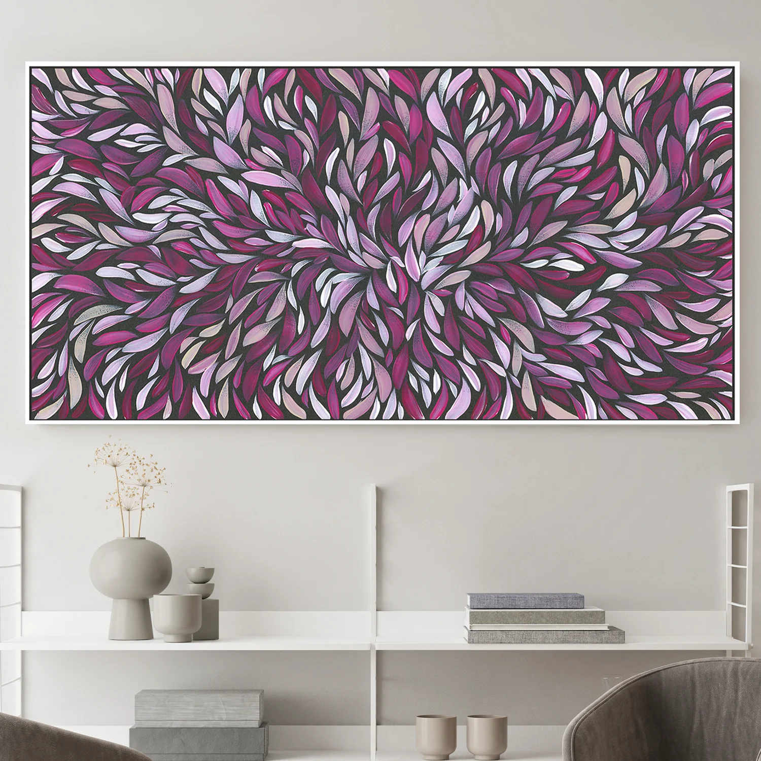 Tumbetin Baibaiye, Healing Leaves in Purple, Cream & White - Image 2