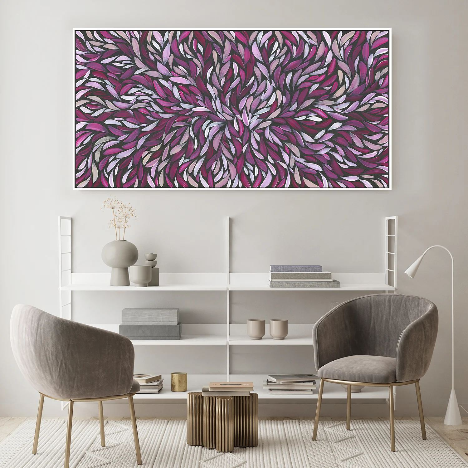 Tumbetin Baibaiye, Healing Leaves in Purple, Cream & White - Image 7