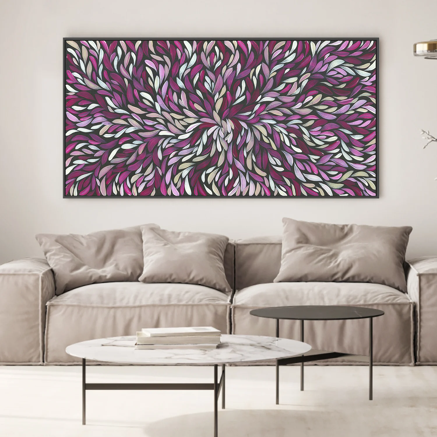 Tumbetin Baibaiye, Healing Leaves in Purple, Cream & White - Image 2