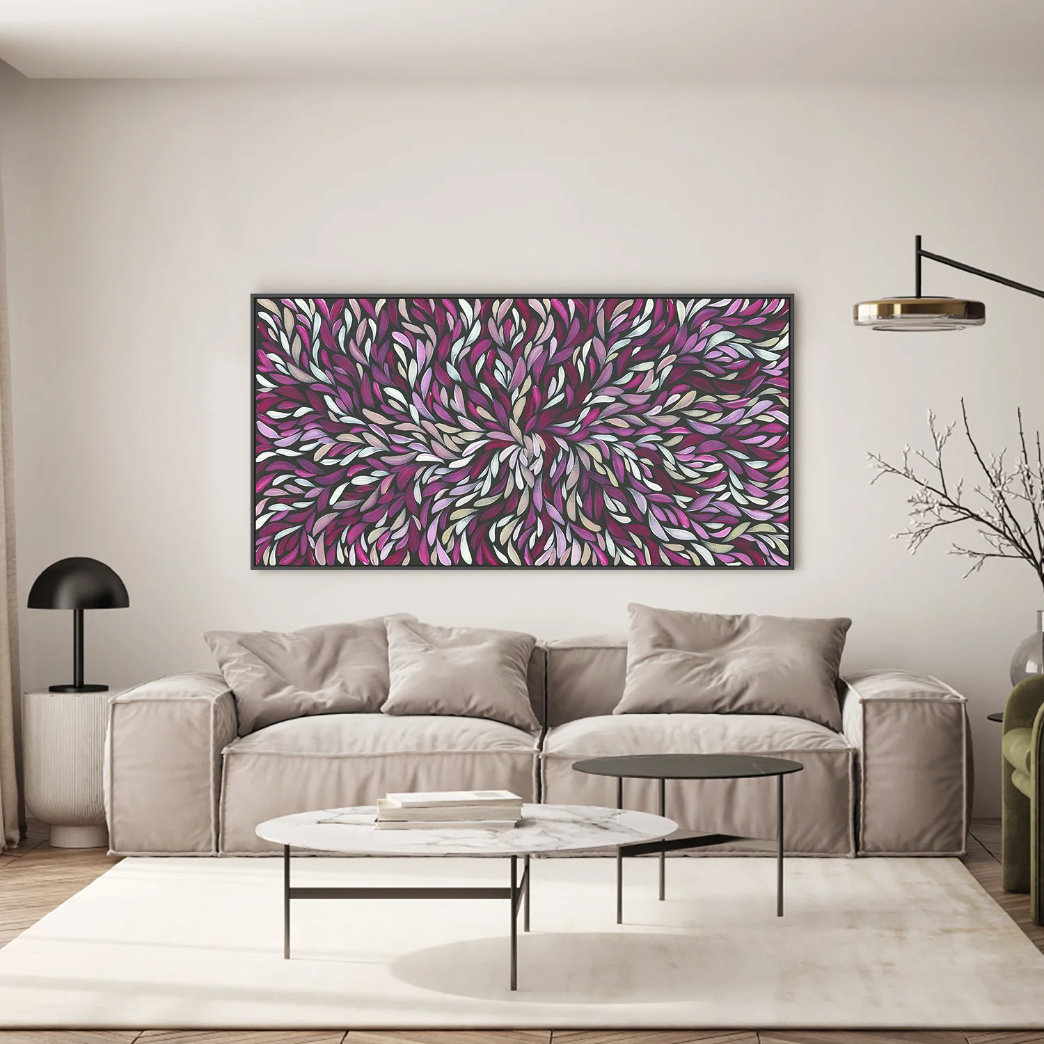 Tumbetin Baibaiye, Healing Leaves in Purple, Cream & White - Image 7