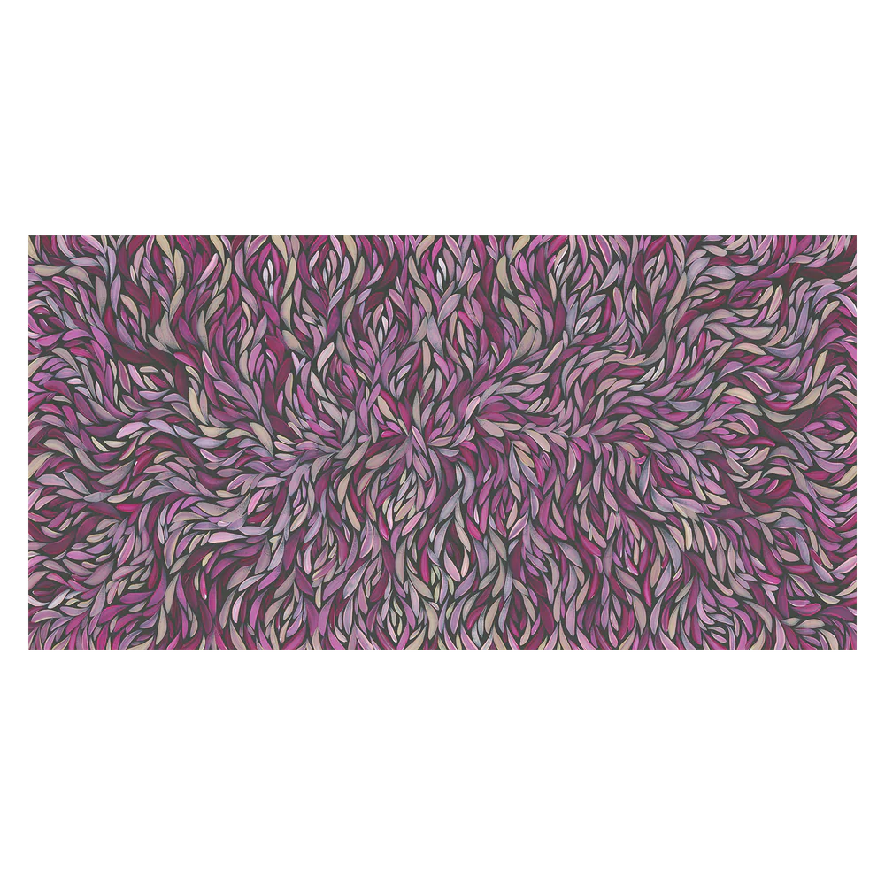Tumbetin Baibaiye, Healing Leaves, Purple Beige and Cream