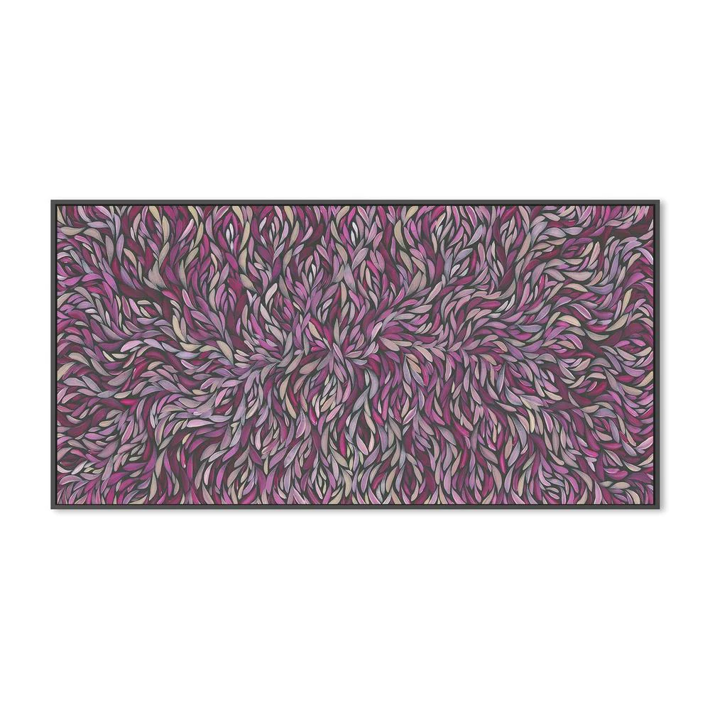 Tumbetin Baibaiye, Healing Leaves, Purple Beige and Cream - Image 3