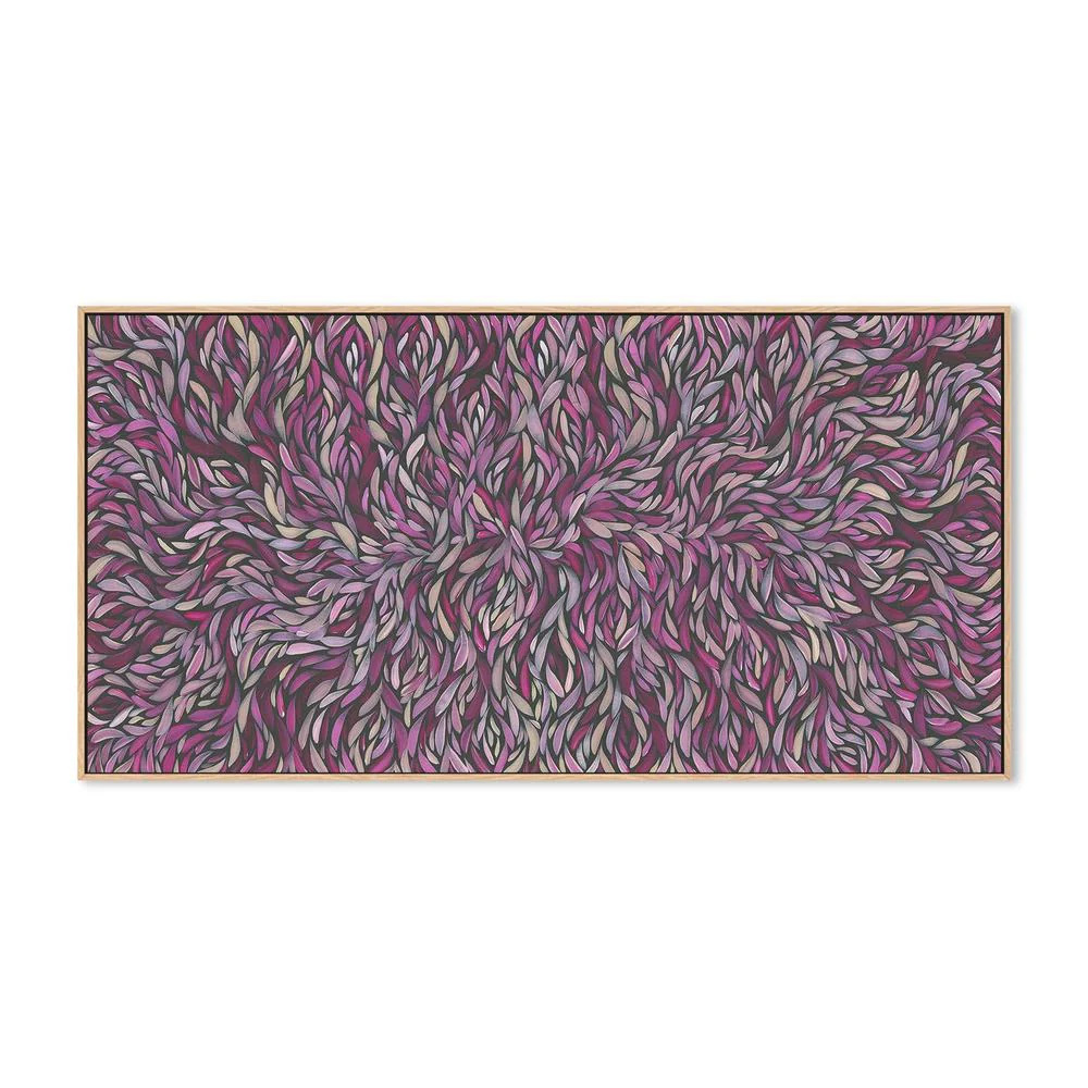 Tumbetin Baibaiye, Healing Leaves, Purple Beige and Cream - Image 4