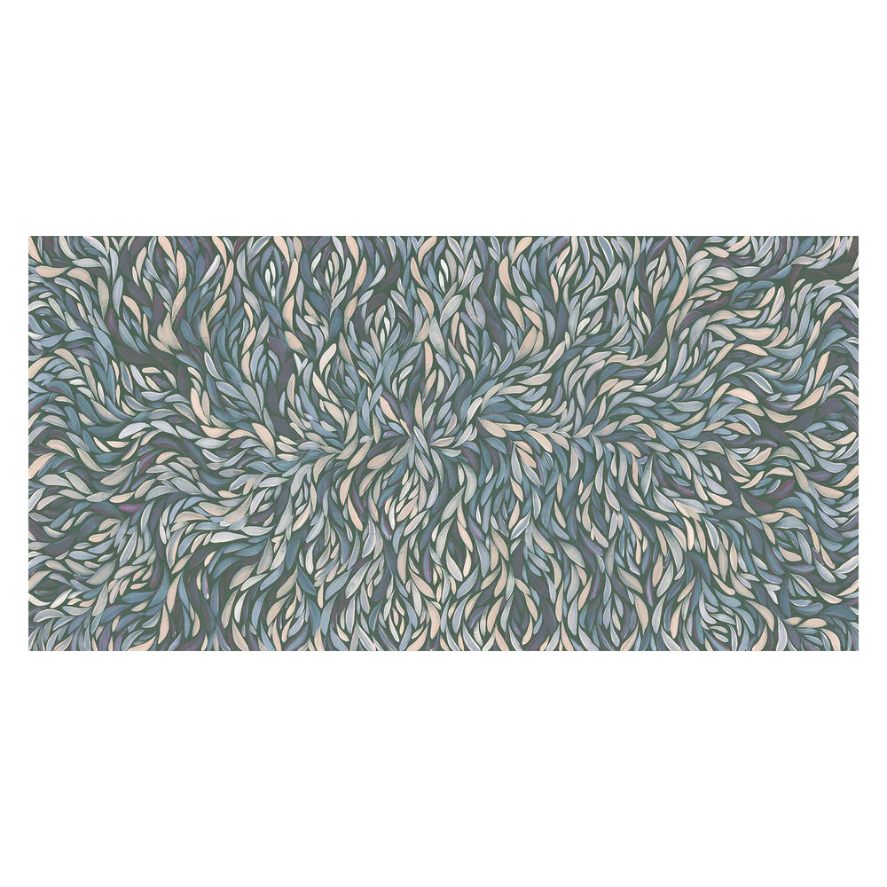 Tumbetin Baibaiye, Healing Leaves, Purple Beige and Cream, Blue Tone - Image 3