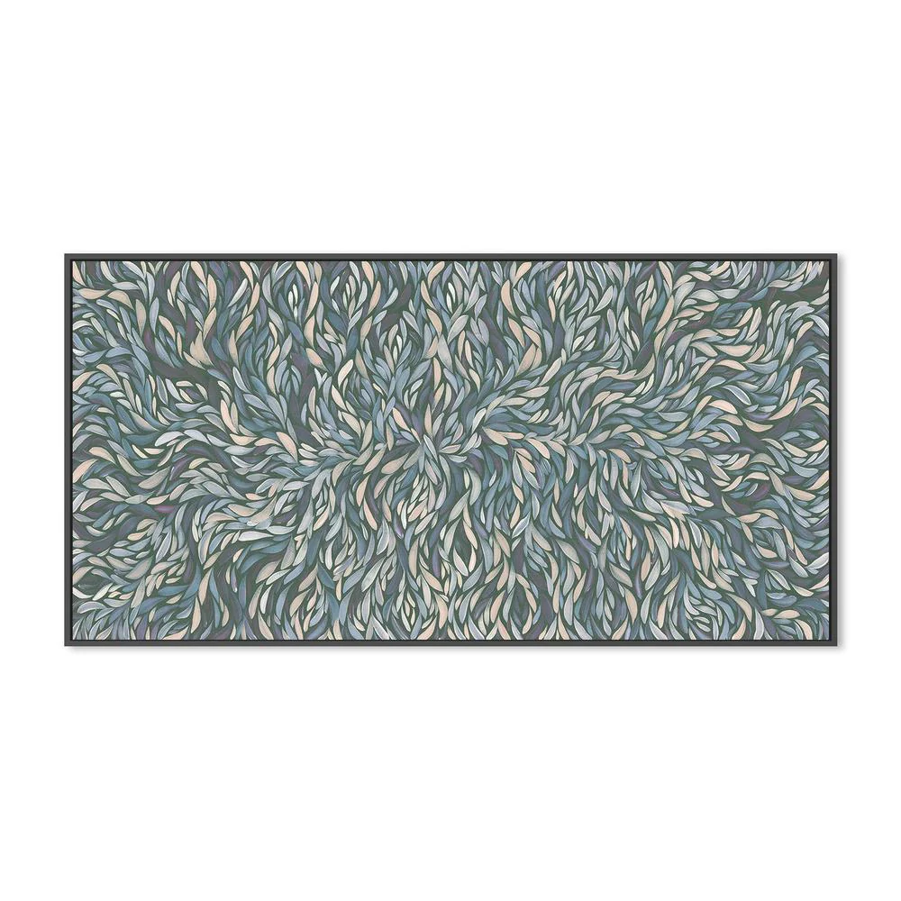 Tumbetin Baibaiye, Healing Leaves, Purple Beige and Cream, Blue Tone - Image 4