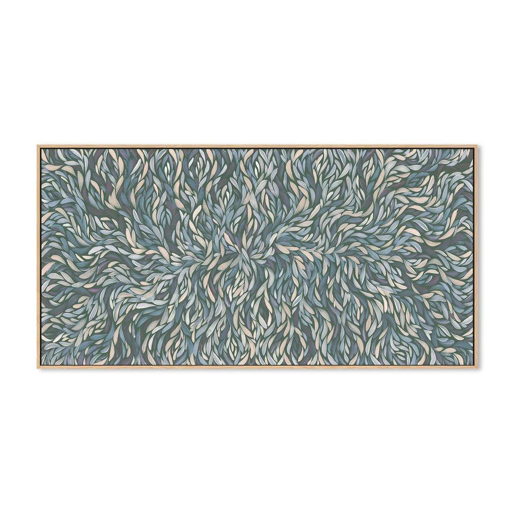 Tumbetin Baibaiye, Healing Leaves, Purple Beige and Cream, Blue Tone - Image 5