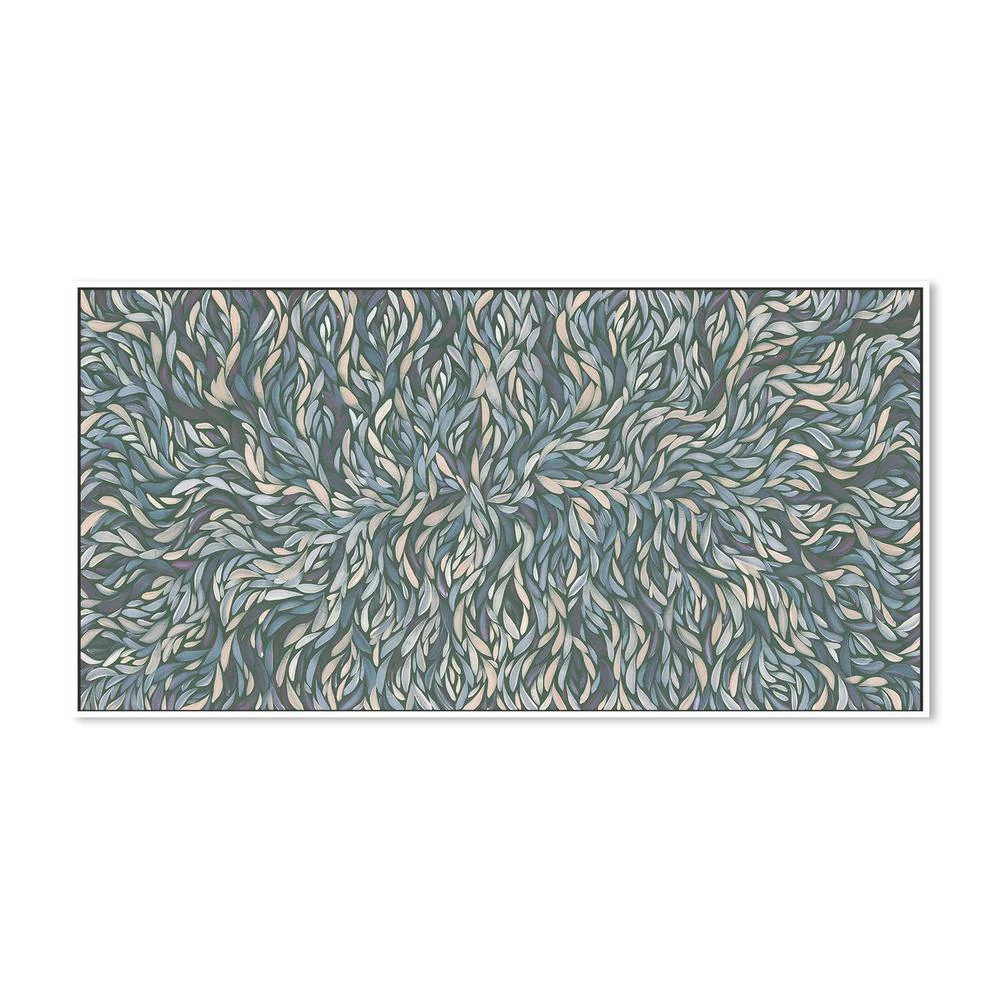 Tumbetin Baibaiye, Healing Leaves, Purple Beige and Cream, Blue Tone - Image 6