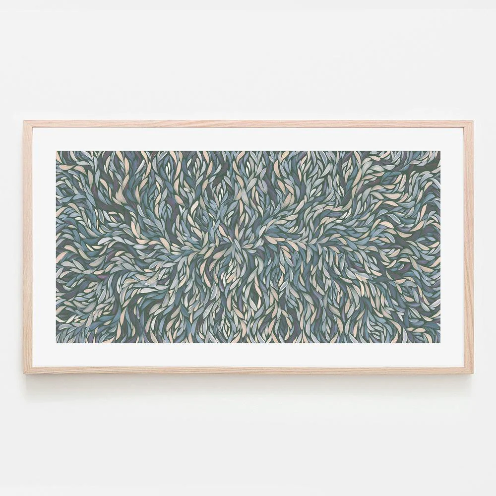Tumbetin Baibaiye, Healing Leaves, Purple Beige and Cream, Blue Tone - Image 7