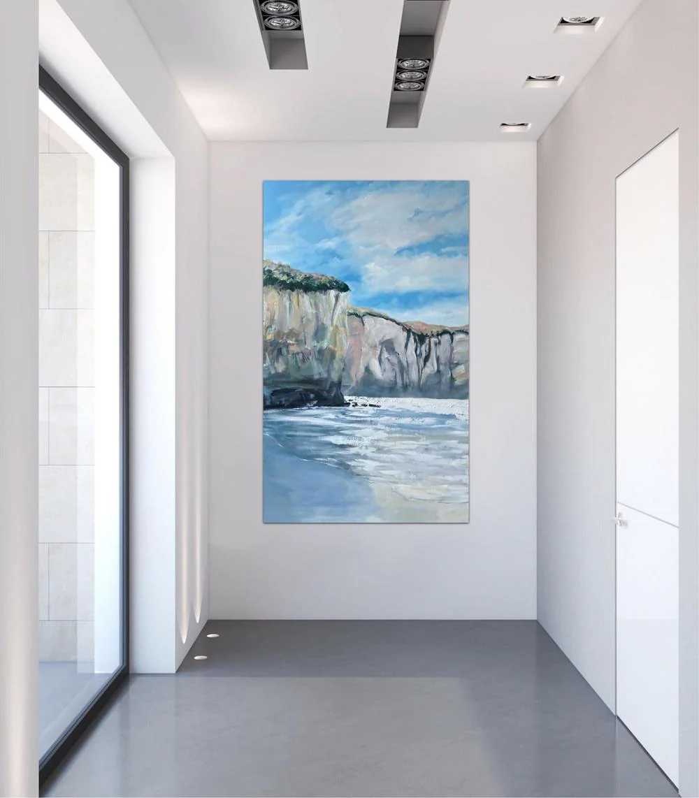 Tunnel Beach Dunedin, Original Hand-Painted Canvas By Meredith Howse - Image 5
