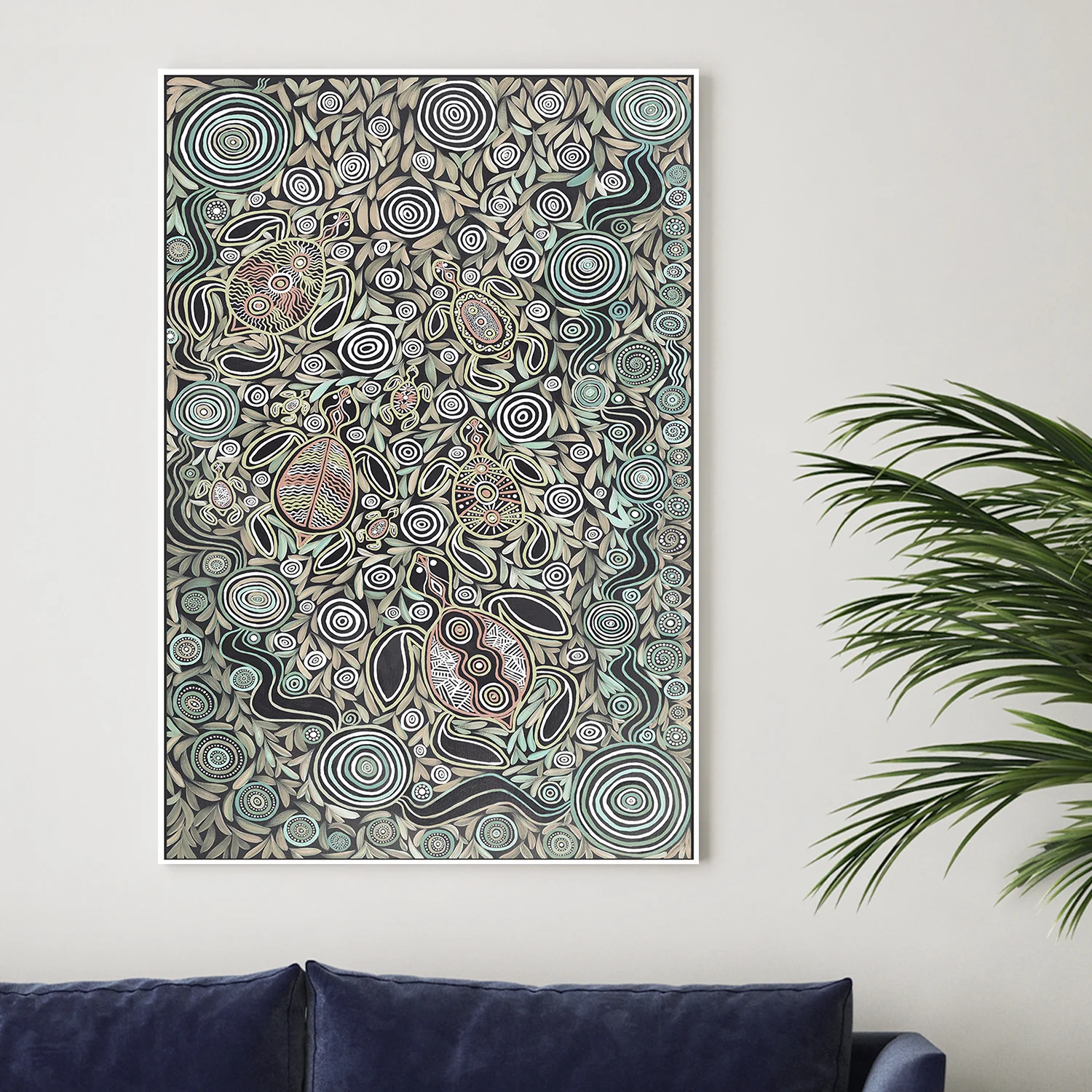 Turtles In Deep Water Dreaming, Earths Green Tone - Image 2