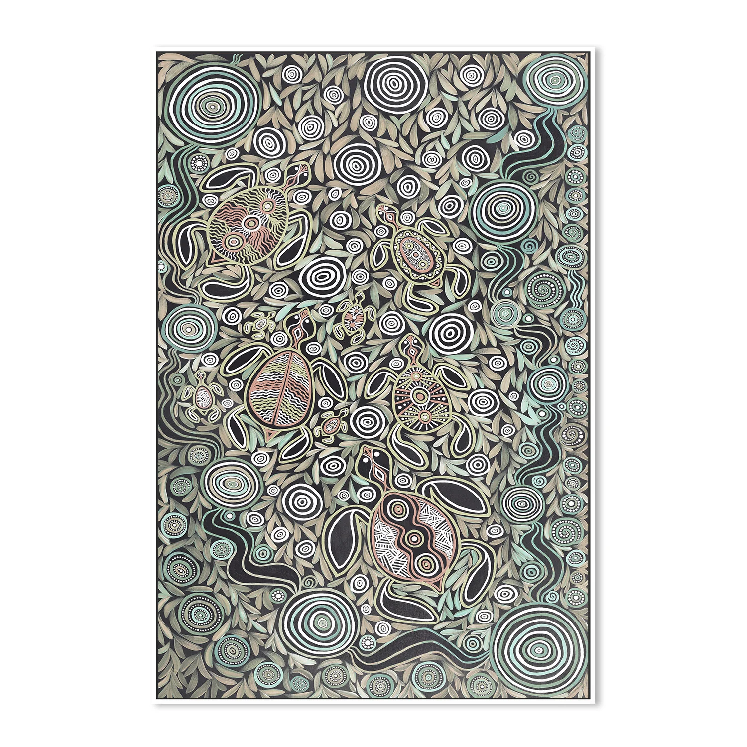 Turtles In Deep Water Dreaming, Earths Green Tone - Image 6