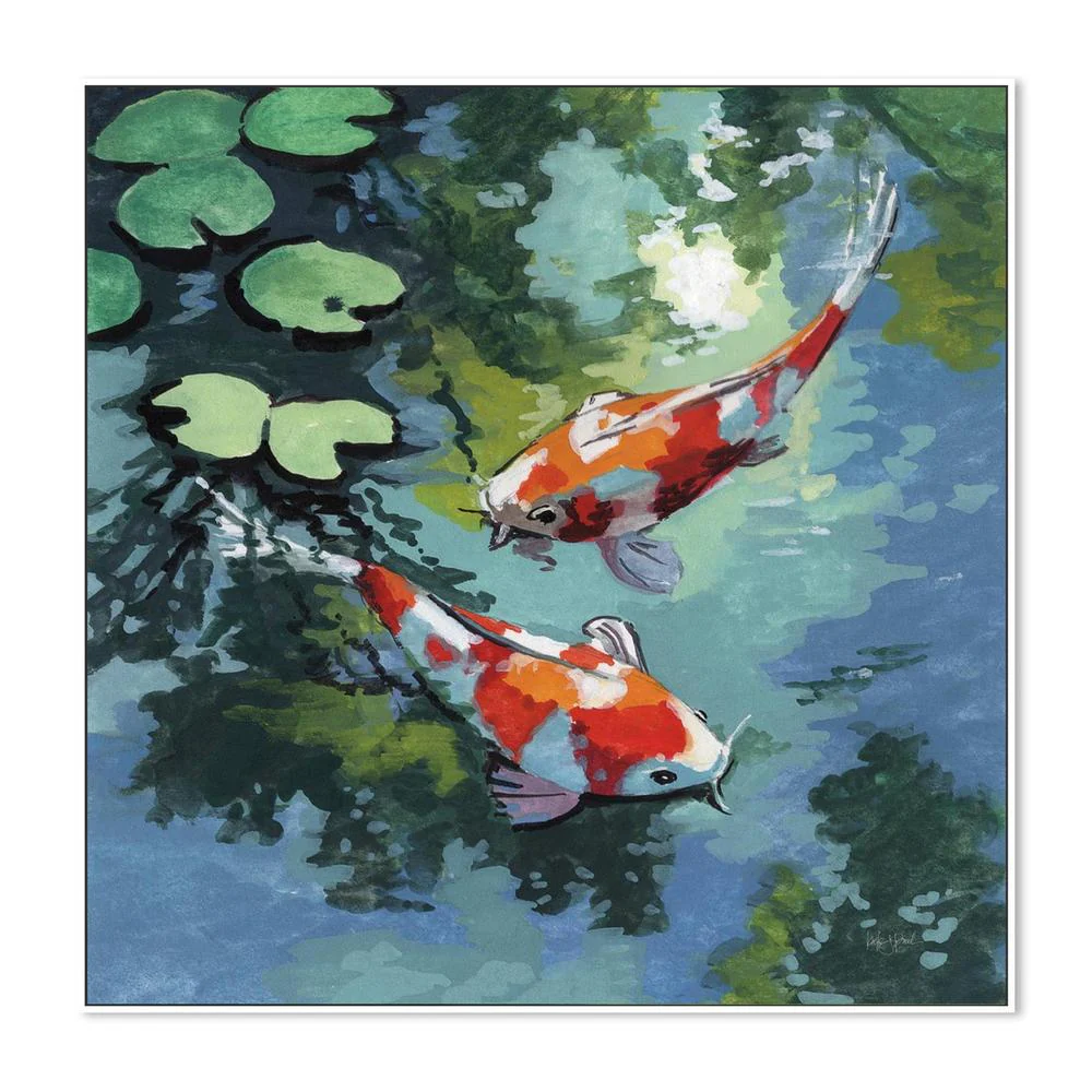 Two Koi Fish In Pond - Image 5