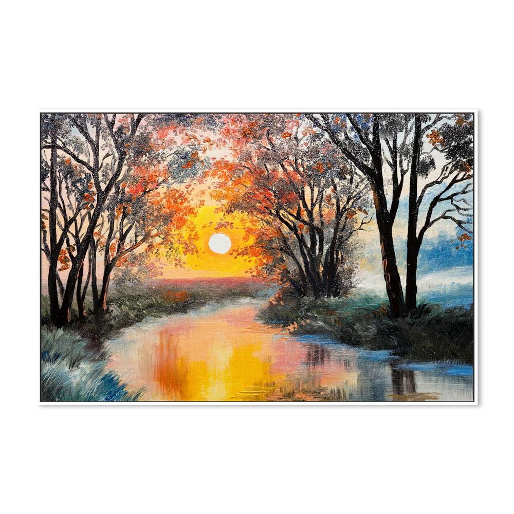 Vibrant Sunset, Hand-Painted Canvas - Image 5