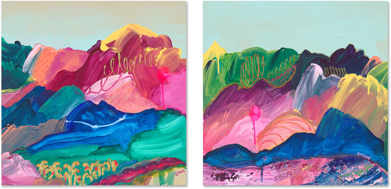 Vibrant Valley, Style A & B, Set Of 2