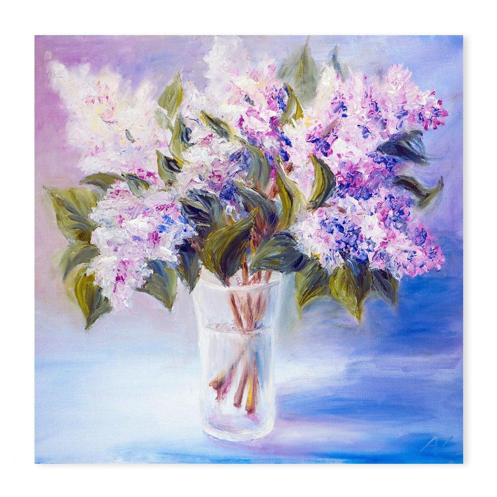Violet Blooms  , Hand-painted Canvas