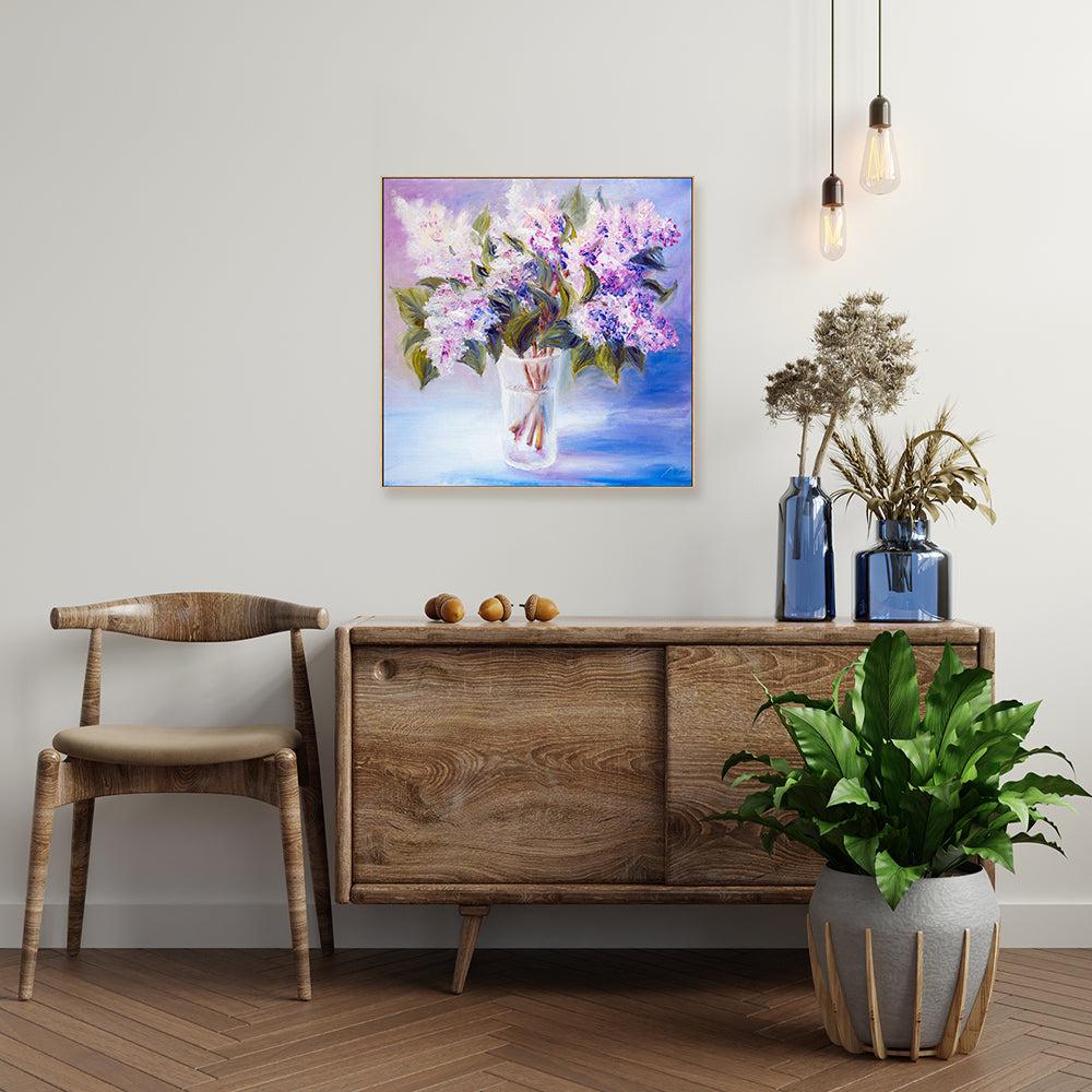 Violet Blooms  , Hand-painted Canvas - Image 7