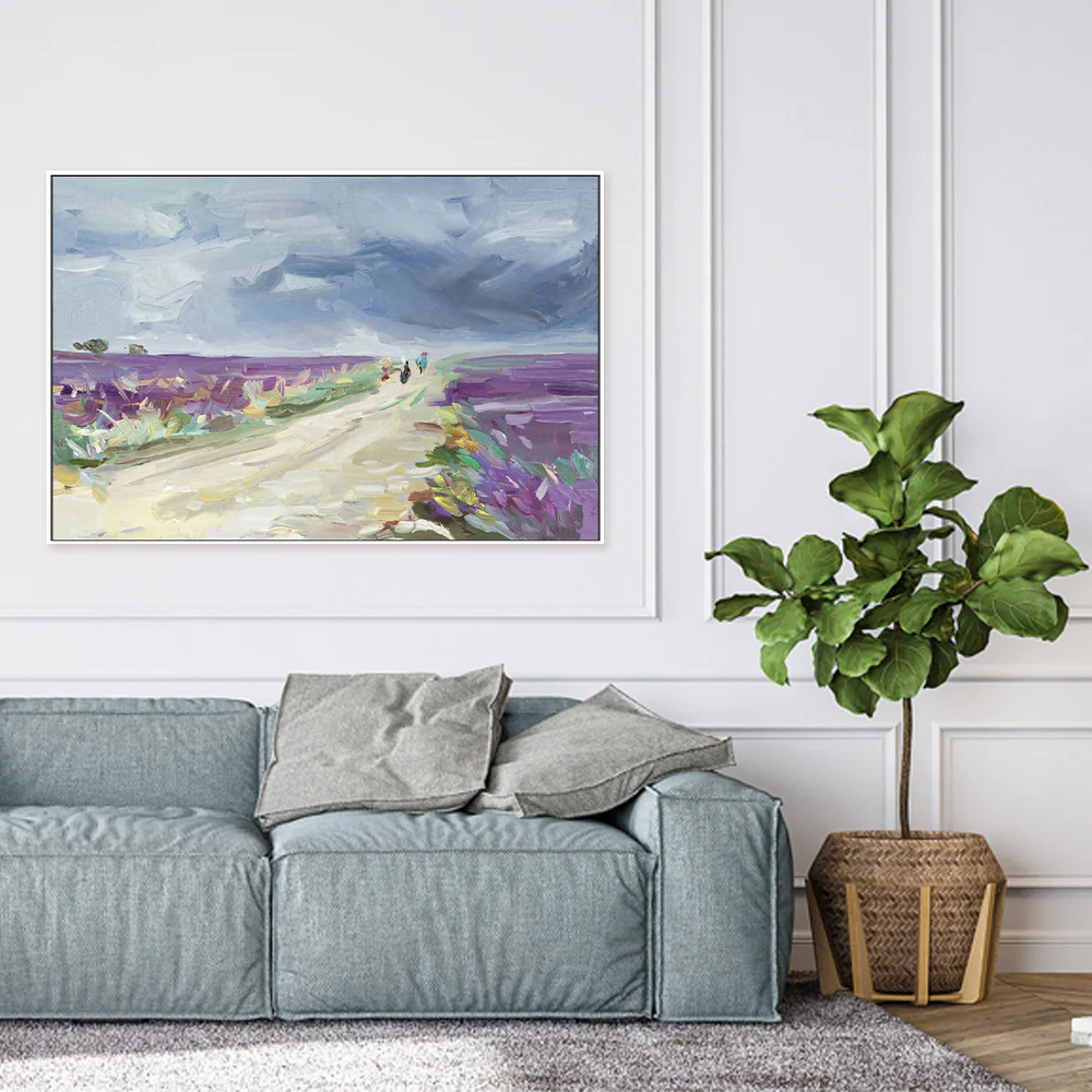 Violet Pathway , Hand-painted Canvas - Image 2
