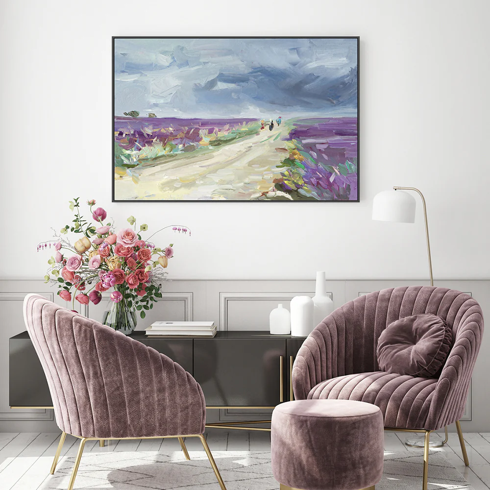 Violet Pathway , Hand-painted Canvas - Image 7