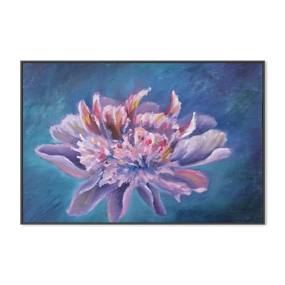 Violet Water Lily, Style B, Hand-Painted Canvas - Image 3