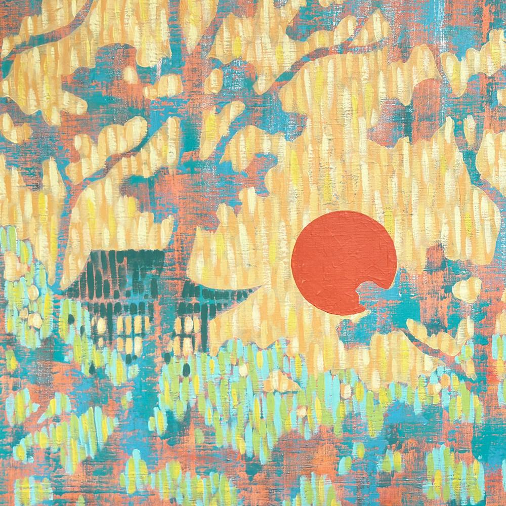 Warm Sunset in the Oriental Forest - Original Painting - Image 3