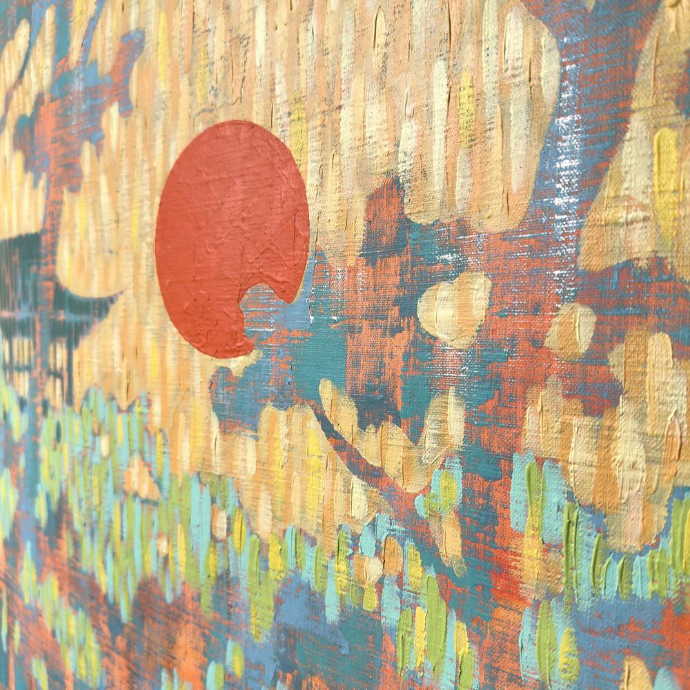 Warm Sunset in the Oriental Forest - Original Painting - Image 5