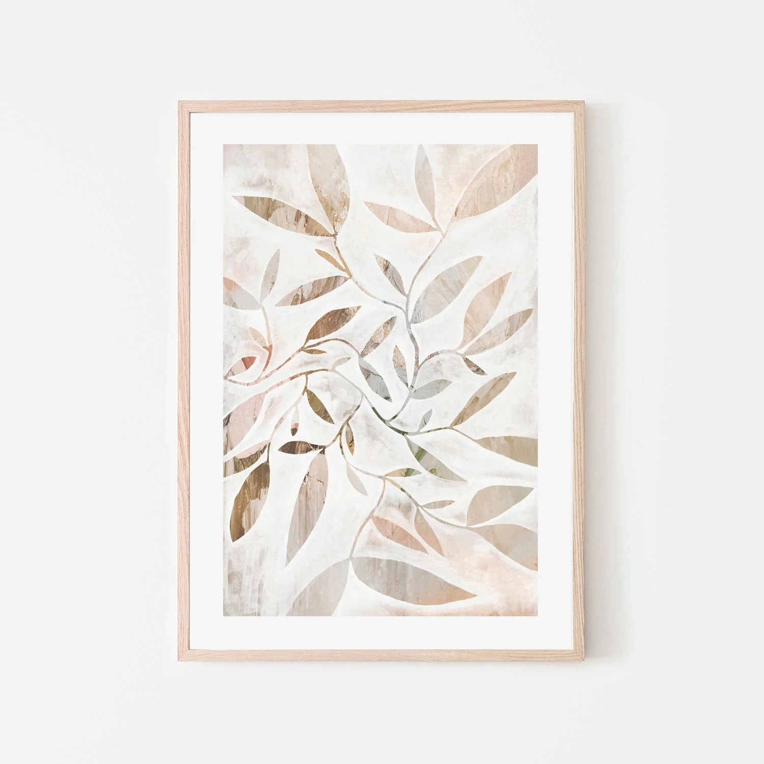 Watercolour Leaves Beige - Image 5