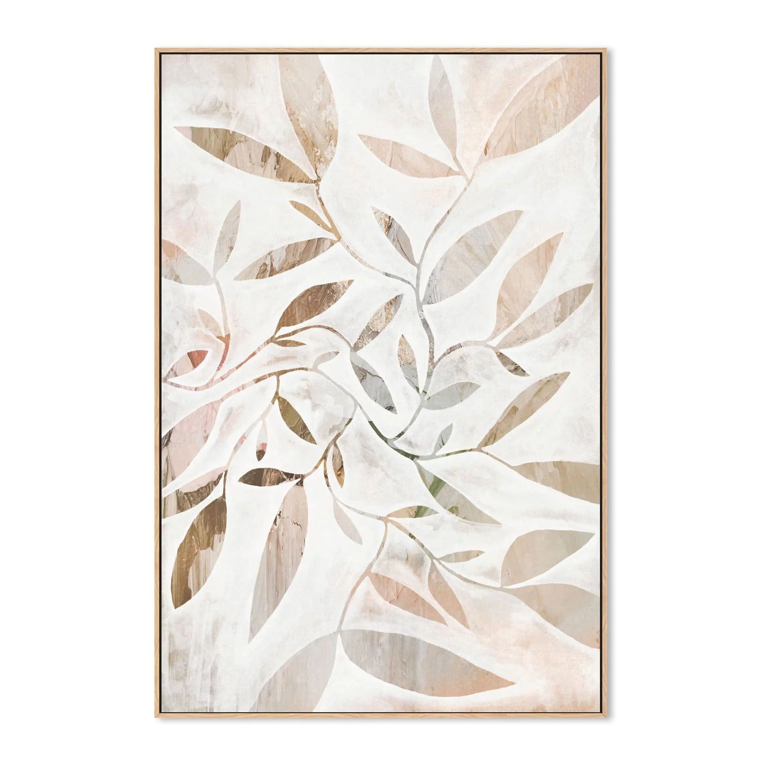 Watercolour Leaves Beige - Image 4