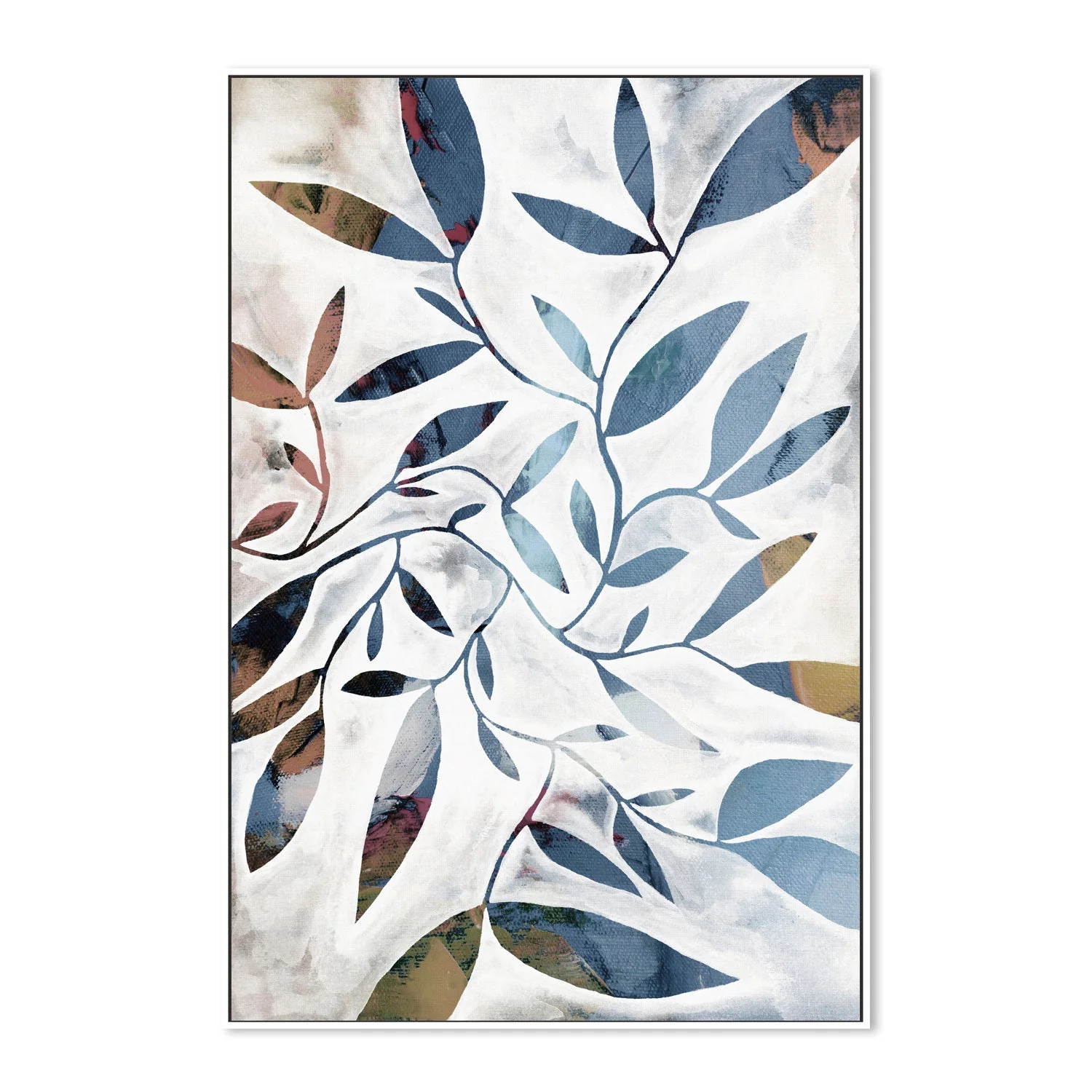 Watercolour Leaves Blue - Image 5