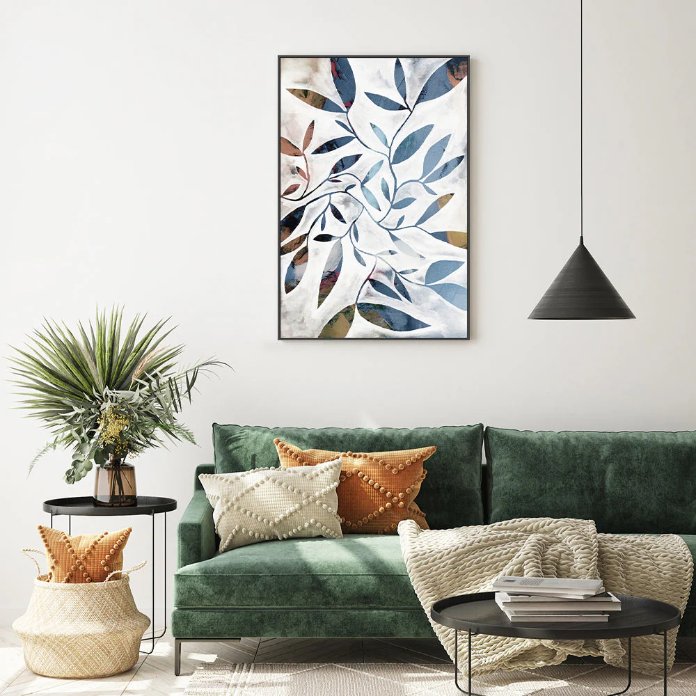 Watercolour Leaves Blue - Image 7